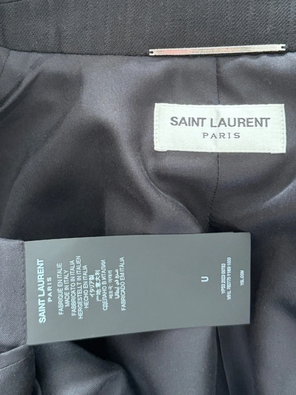 Saint Laurent YSL Runway Oversized Stripe Wool Tuxedo Blazer Jacket